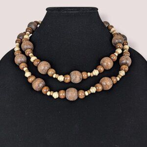 (2/$20) Vintage Avon Wood Beaded Necklace